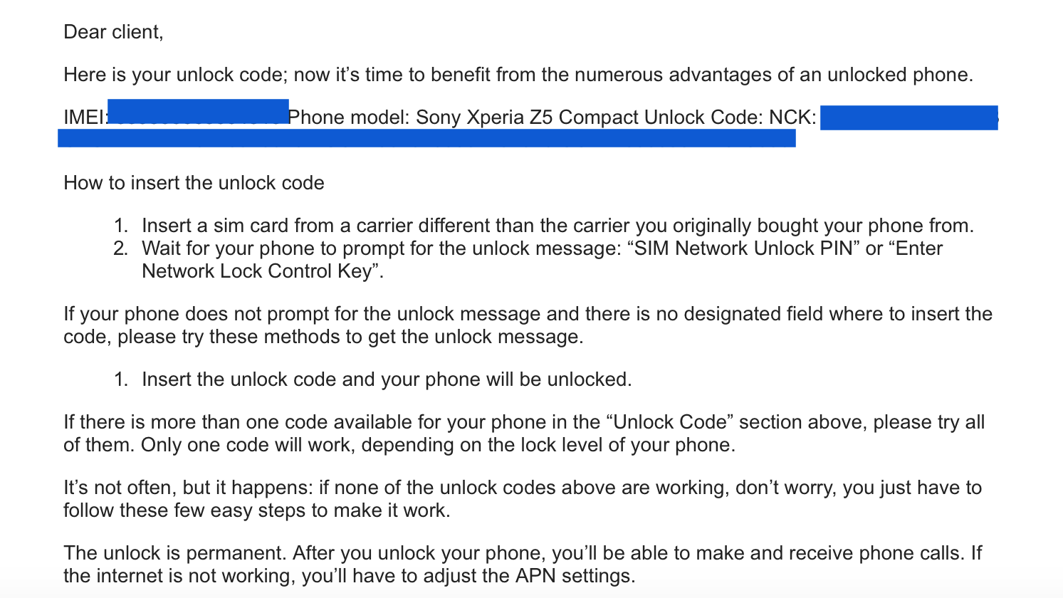 簡単すぎた Xperia Z5 Compact So 02h をsimロック解除した話 Skyblue